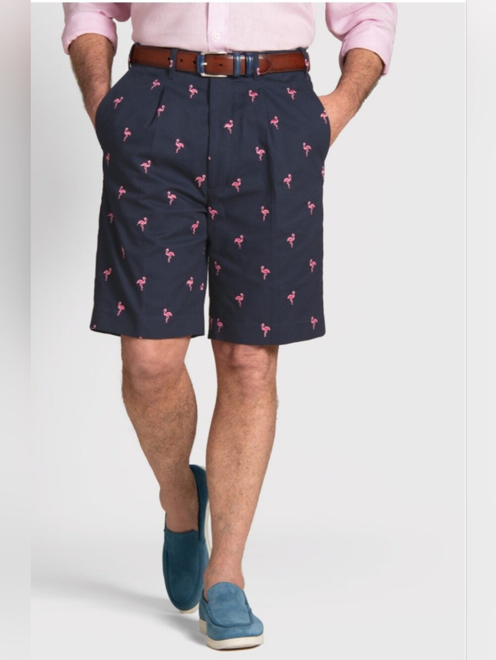 Old Navy Ultimate Slim Built In Flex  Shorts with Pink Flamingo Embroidery/10027